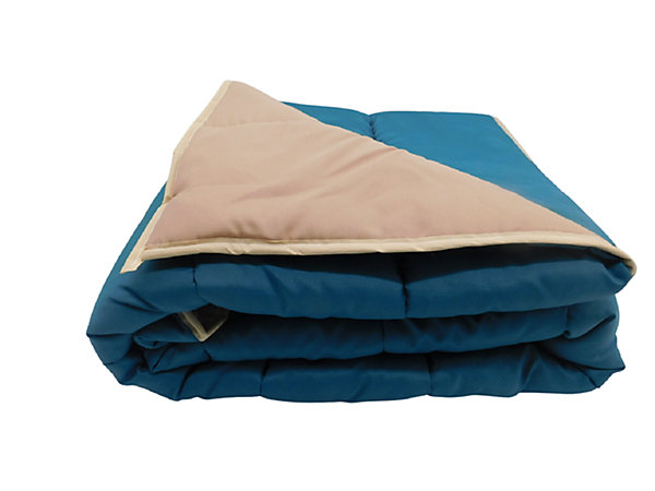 Couette tempérée Bleu canard / Sable - 1 personne 140 x 200 - 17332