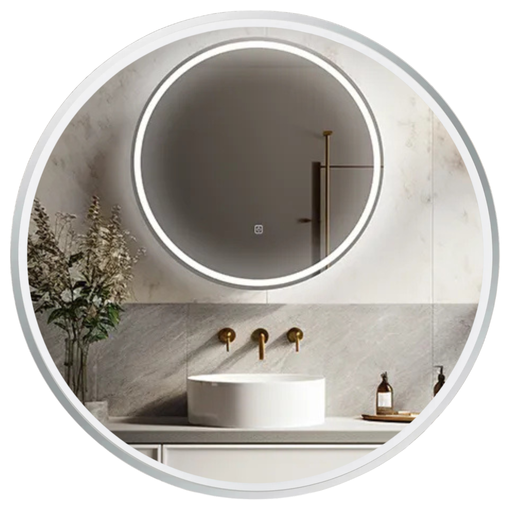 Lustro podświetlane LED SUN 70 cm Antypara, Zmiana barwy
