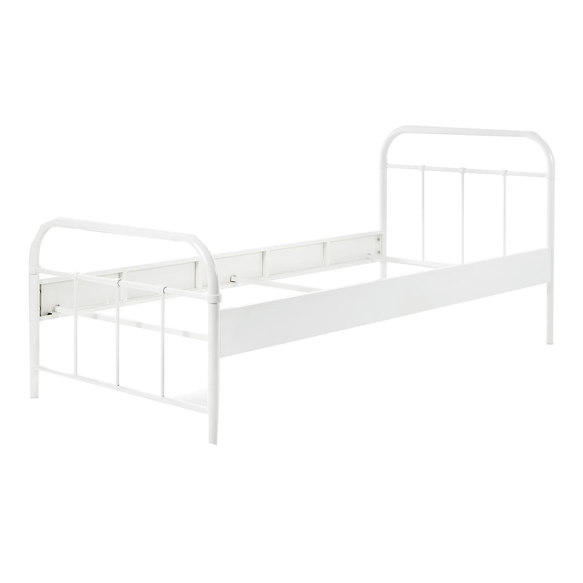 BOSTON - Lit 90x200 sommier inclus blanc