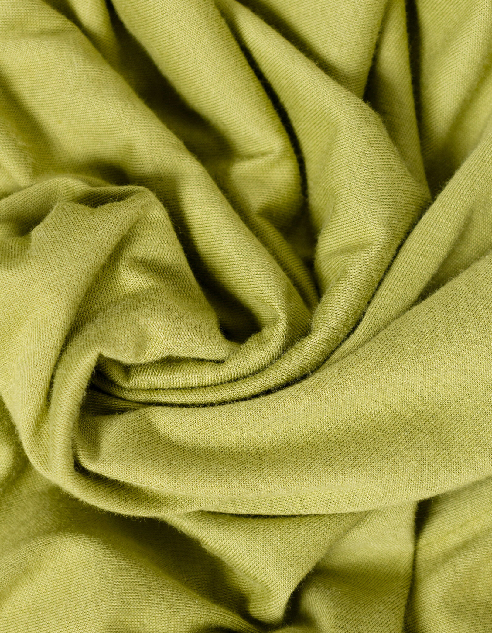 T-shirt col rond vert maille coton modal Homme