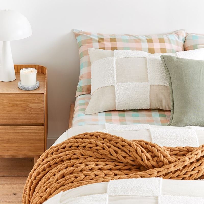 Newport Tan Chunky Knit Throw