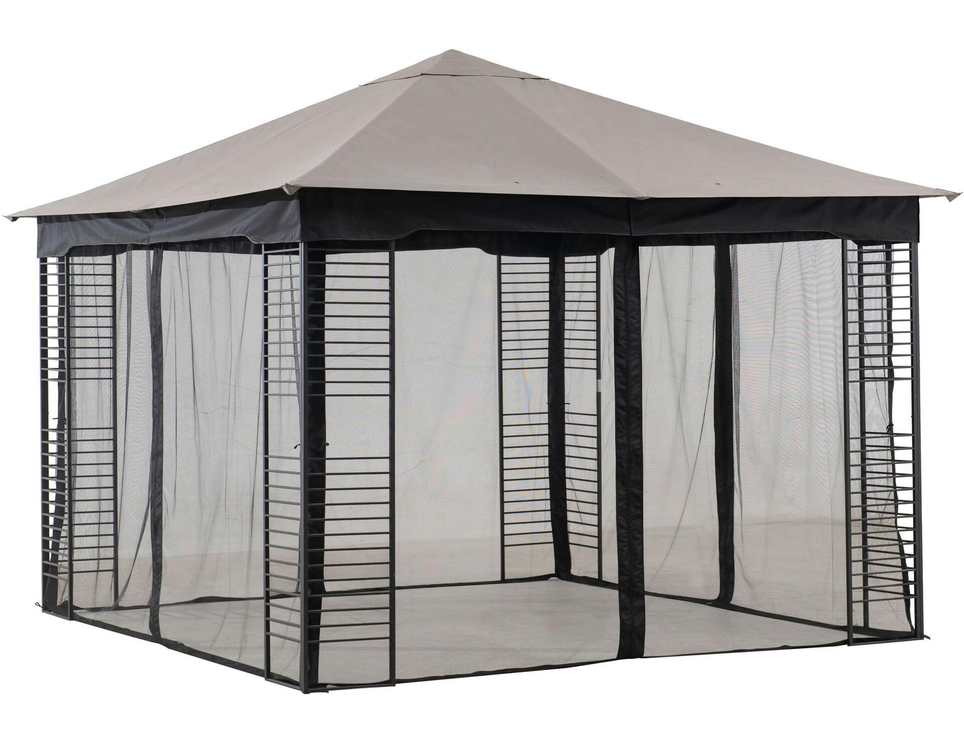For Living Metropolis Outdoor/Patio Gazebo Netting  for Soft-Top Gazebo, Black