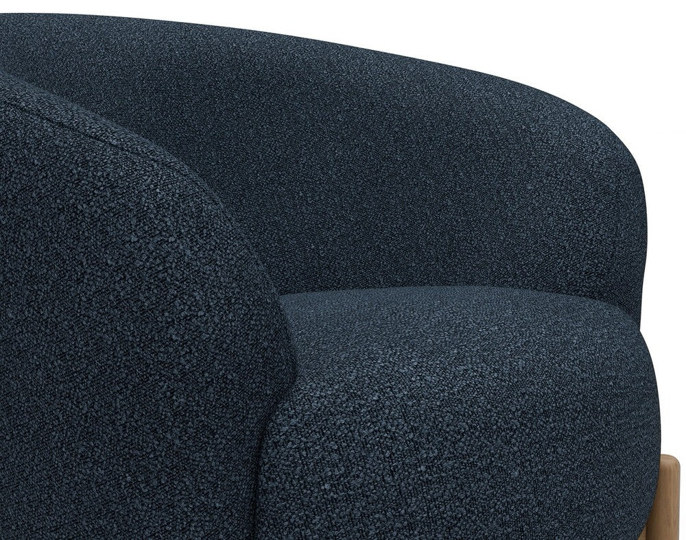 Kragelund Gran Fauteuil Blauw Bouclé   Eiken