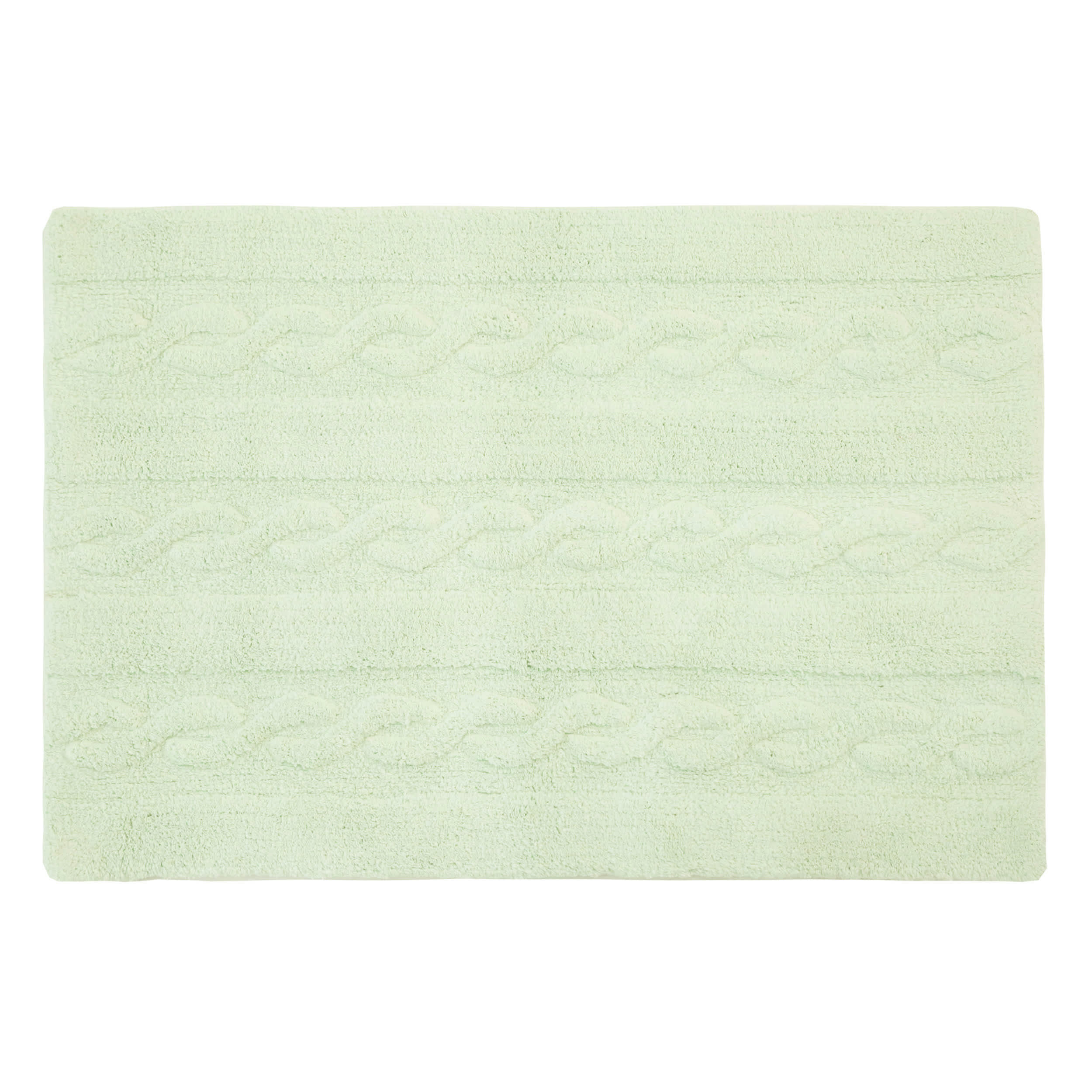 TRESSE - Tapis coton motif tresse vert 120x80