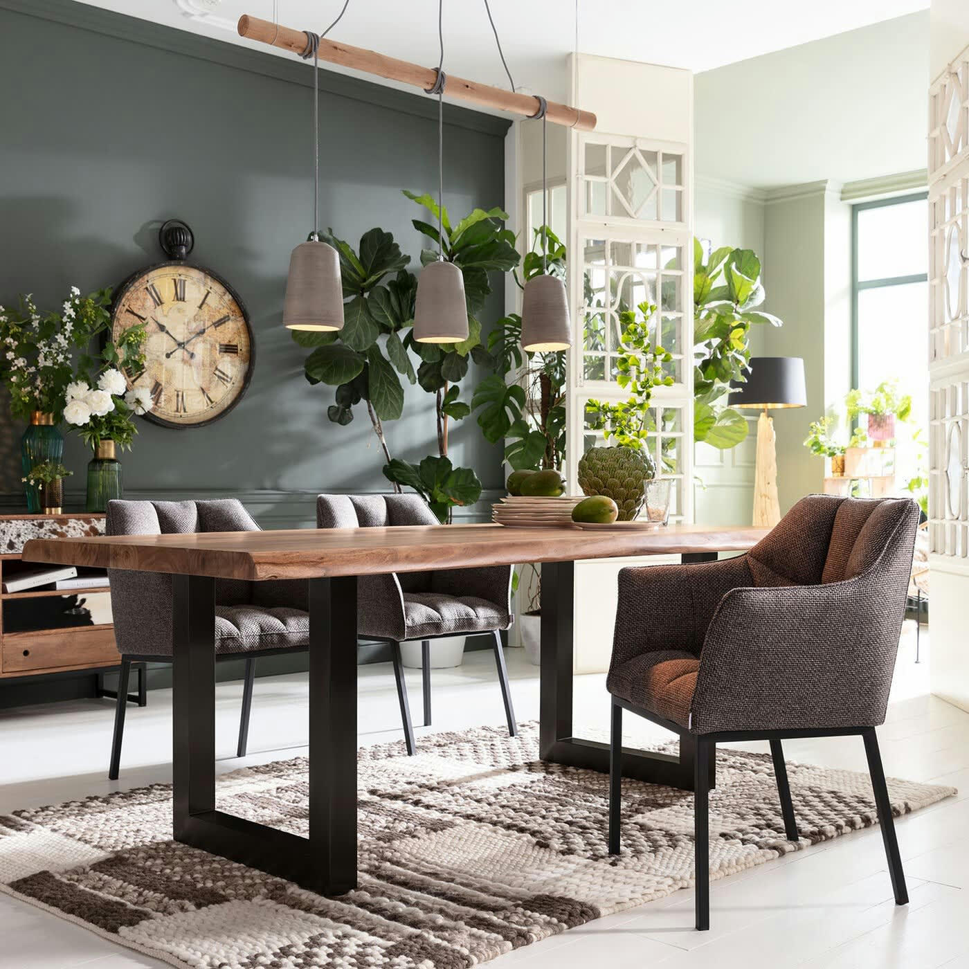 THINKTANK - Chaise avec accoudoirs grise et acier