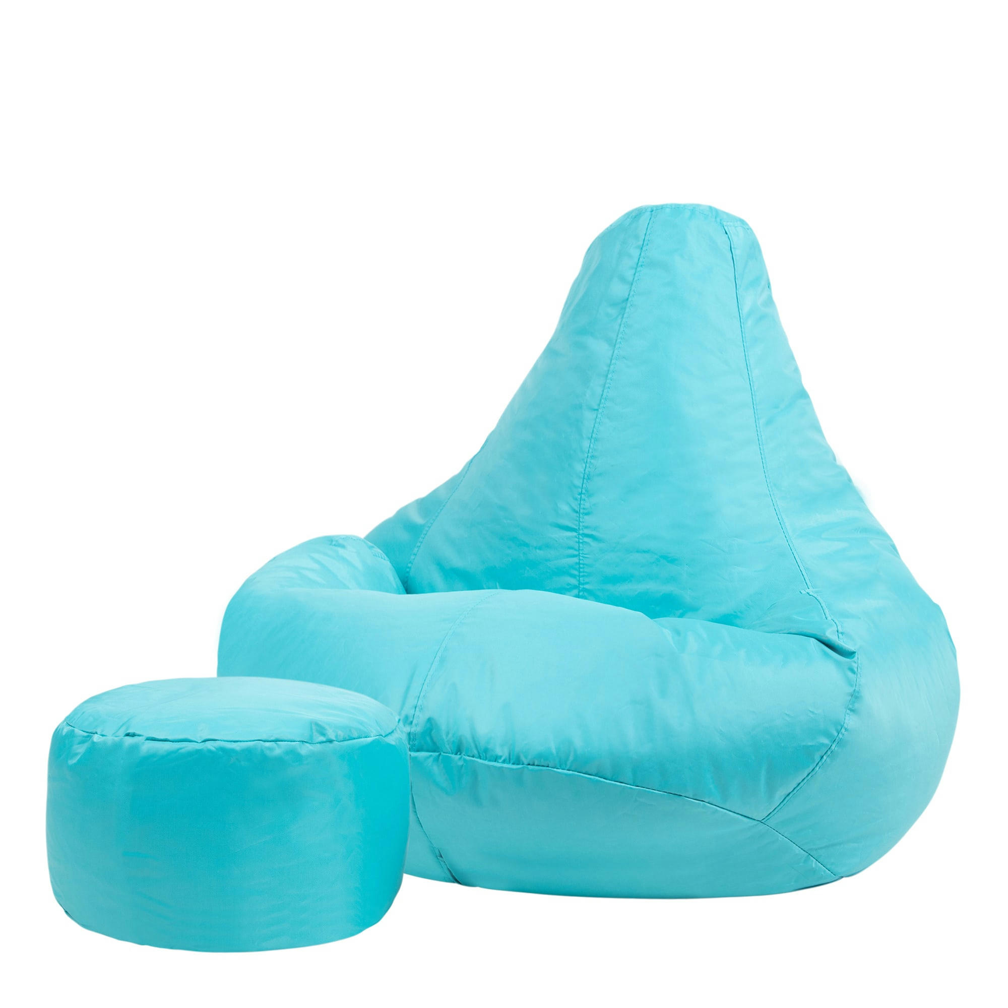 - Pouf inclinable avec repose-pied extérieur bleu turquoise