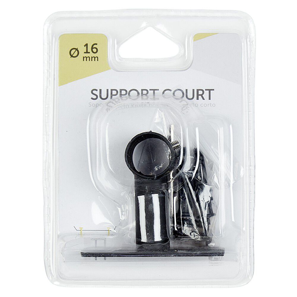 Support court pour tringle métal noir