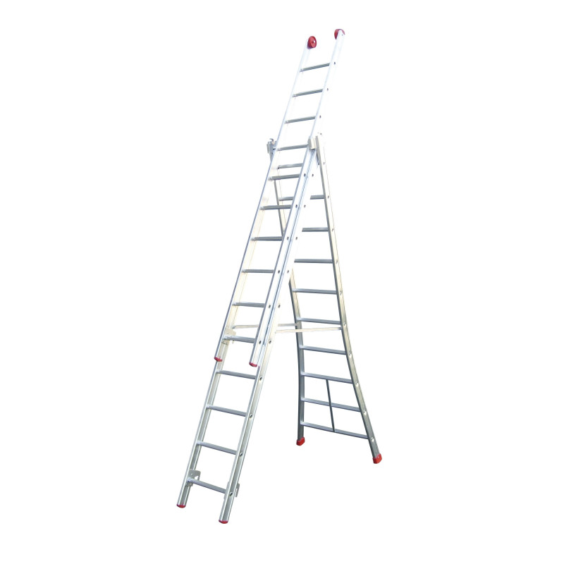 Echelle coulissante industrielle 3 x 18 échelons ESCALO
