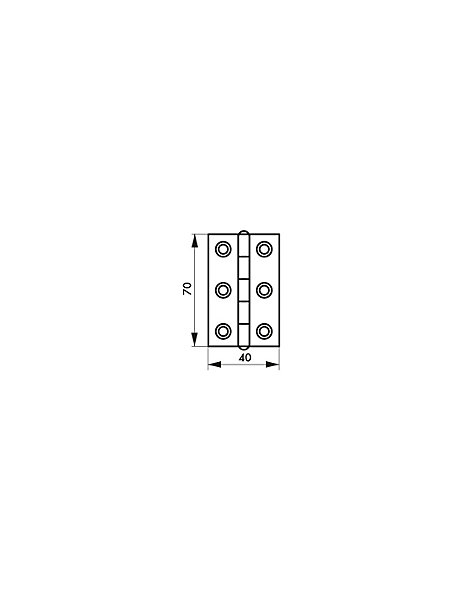 Charnière de porte de meuble / porte légère, 70x40mm, acier - THIRARD