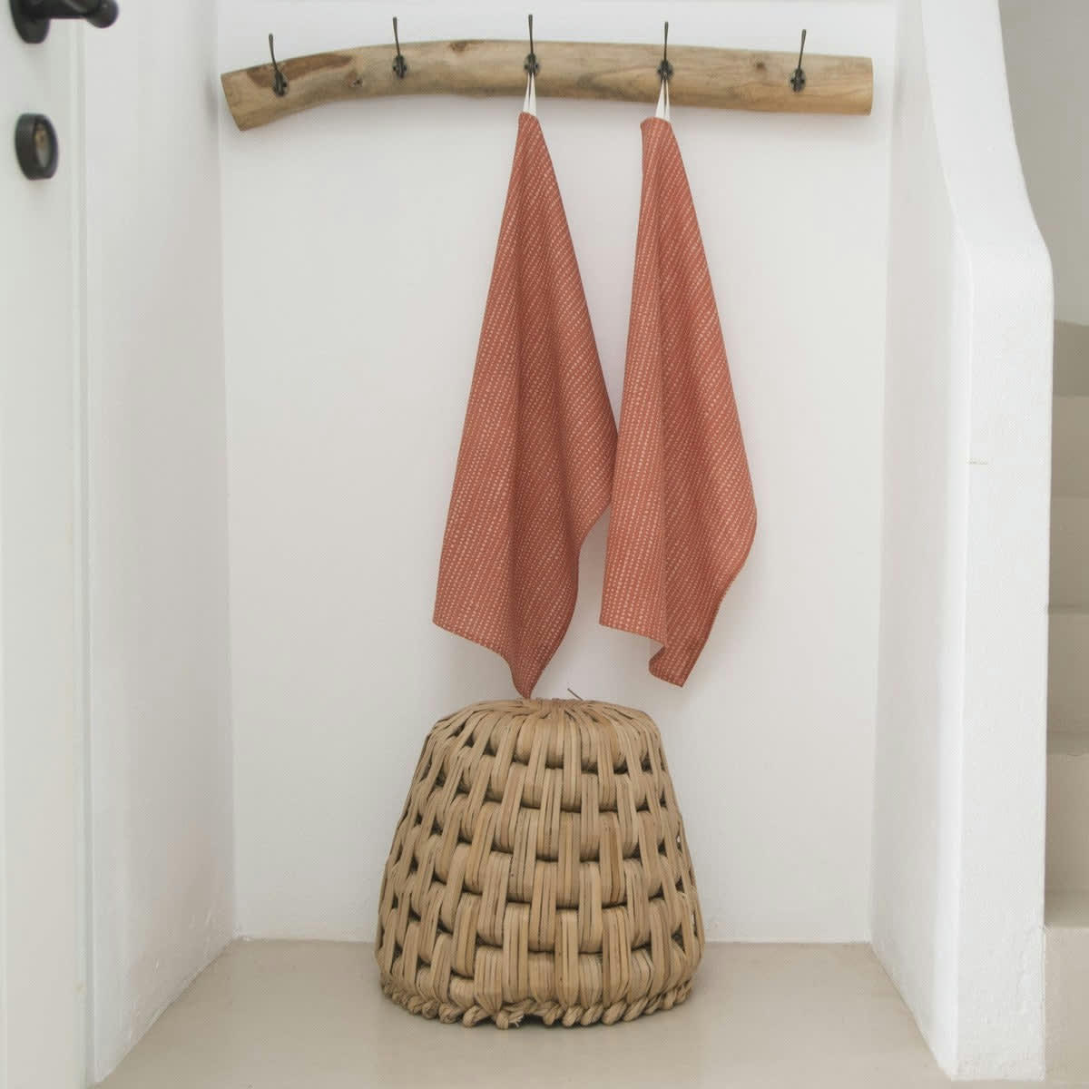 DOTS - Torchons (x2) coton  50x75 terracotta