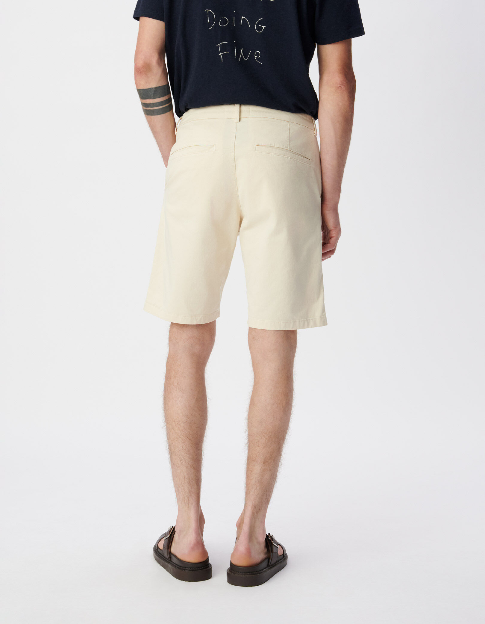 Bermuda chino slim blanc Homme