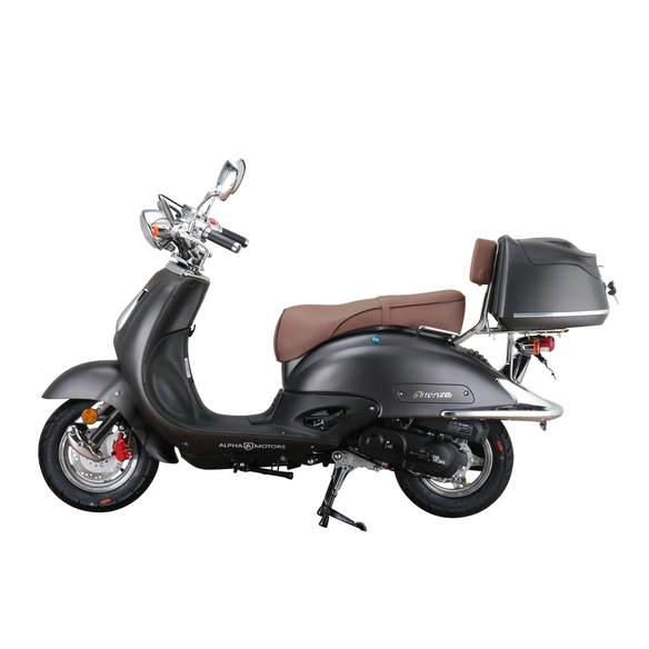 Motorroller »Firenze«, Retro, 50 ccm, 45 km/h, EURO 5, mattschwarz, inkl. Topcase