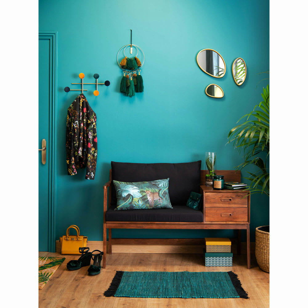 DRACAENA VELVET - Patère 6 crochets en métal et velours