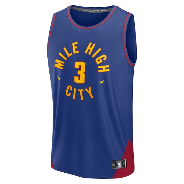 Julian Strawther Denver Nuggets  Fast Break Replica Player Jersey - Statement Edition - Blue