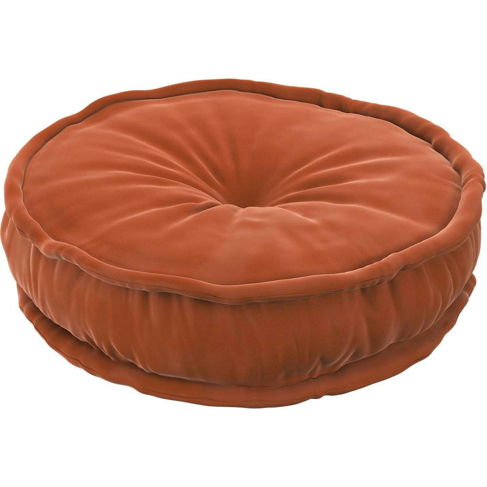 POSH VELVET - Pouf Polyester Marron