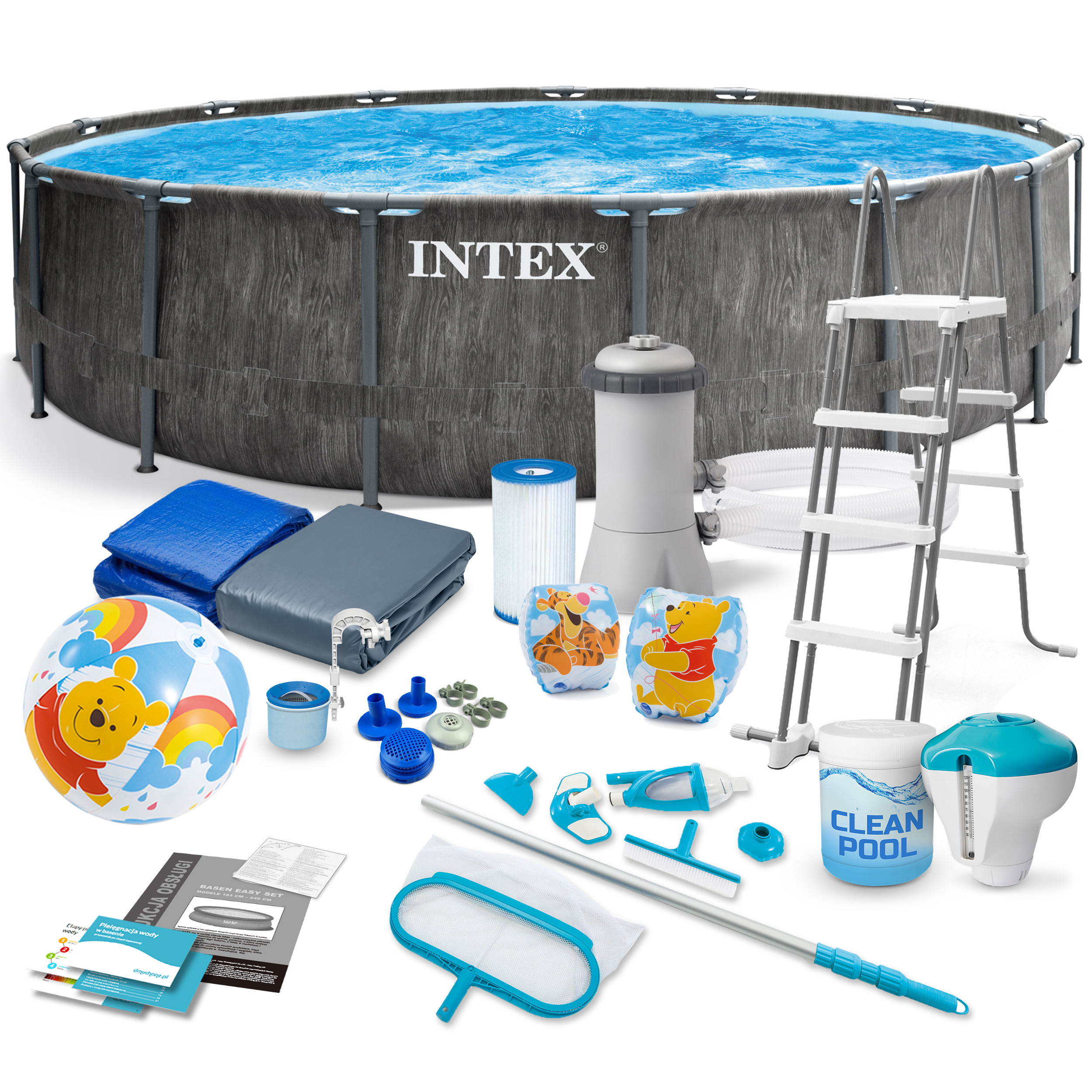 Basen ogrodowy stelażowy 457x122cm Intex zestaw 21w1