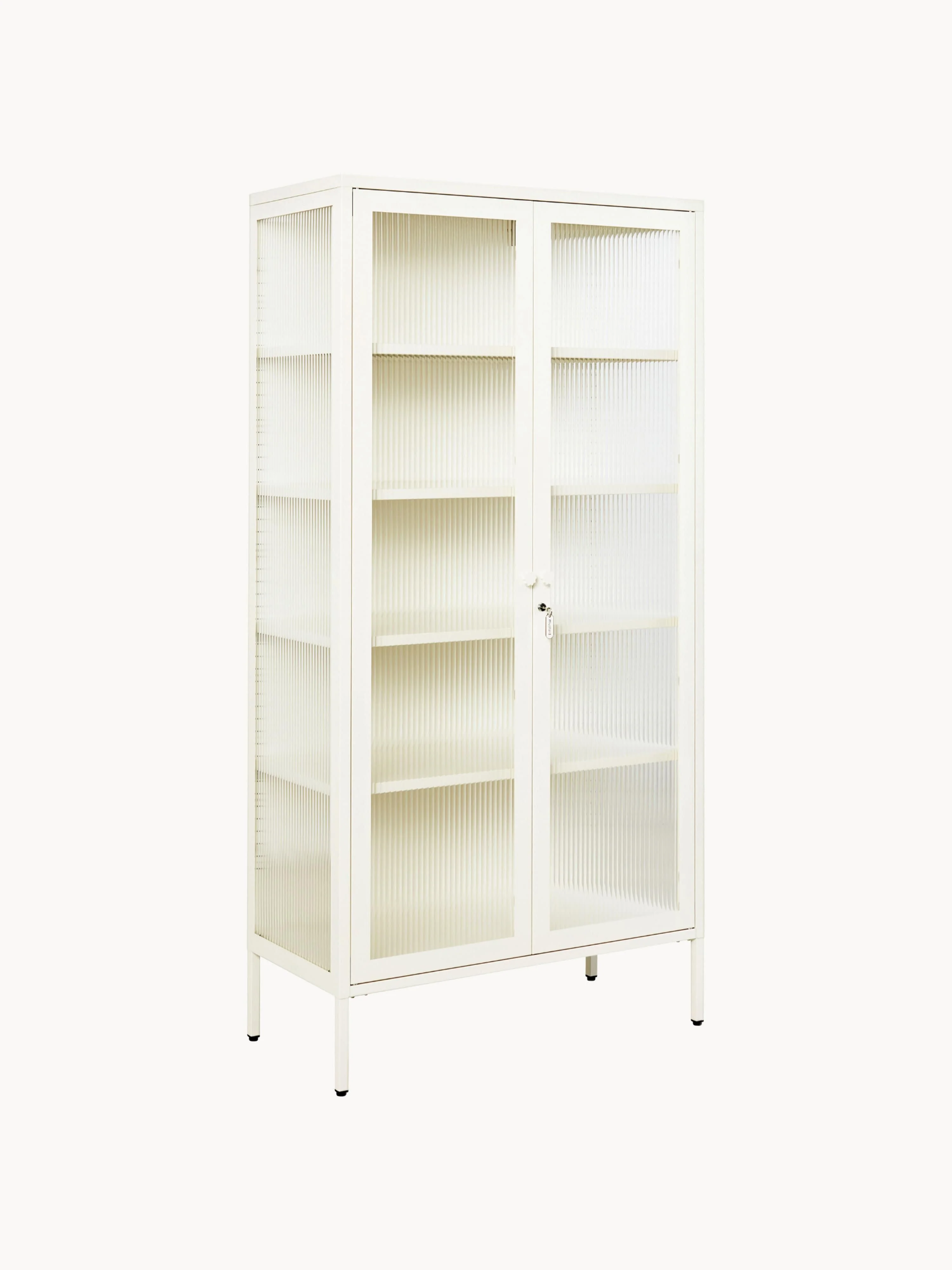Metall-Vitrine The Collector mit geriffeltem Glas