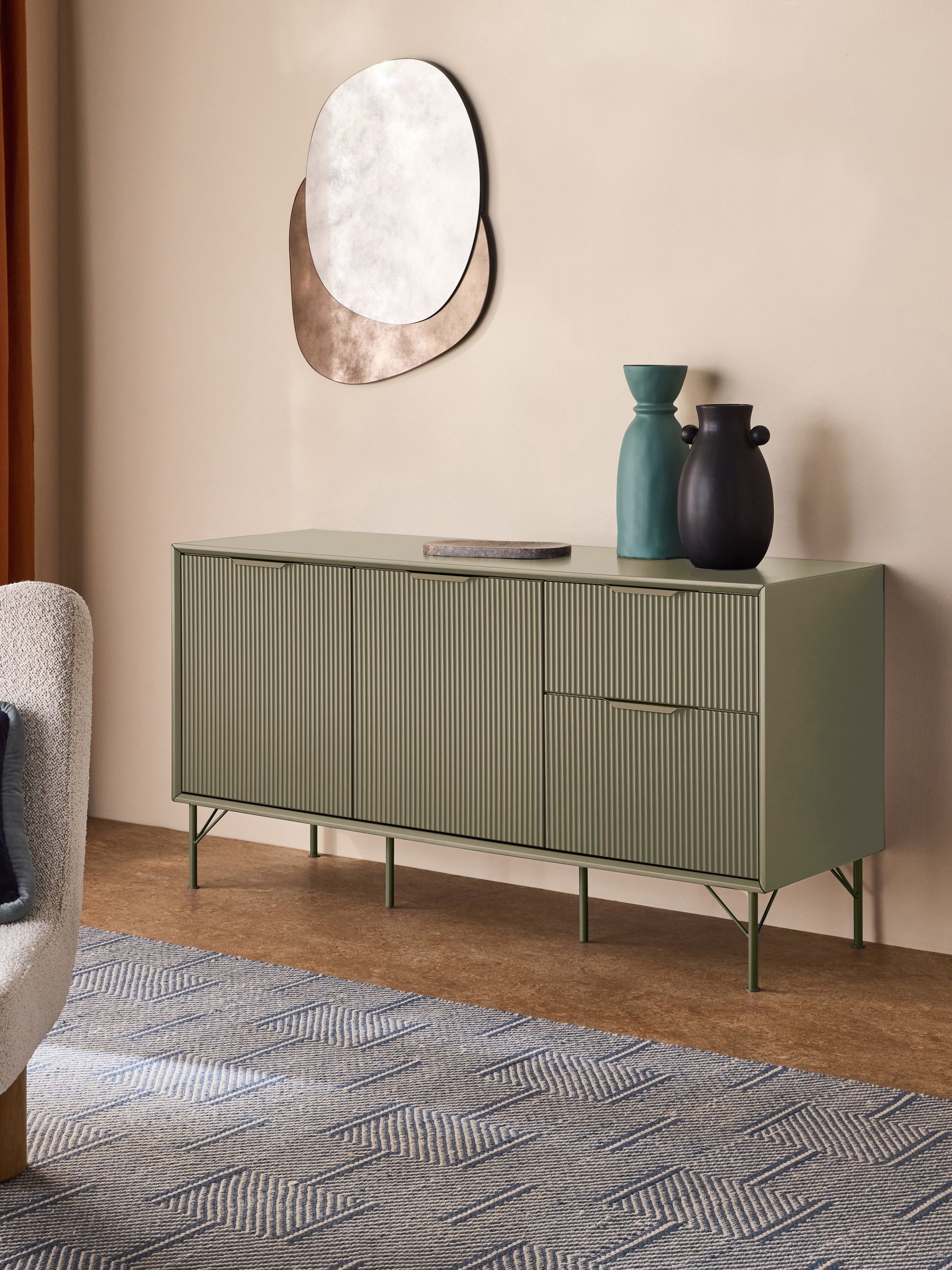 Elian Large Painted Sideboard in Green