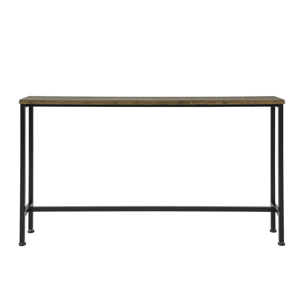 - Table console cadre en métal noir et effet bois