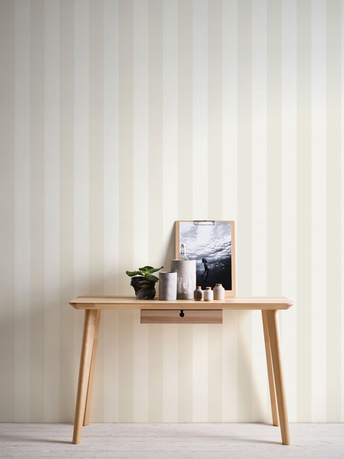 Livingwalls behang strepen wit en beige - 53 cm x 10.05 m - AS-314055