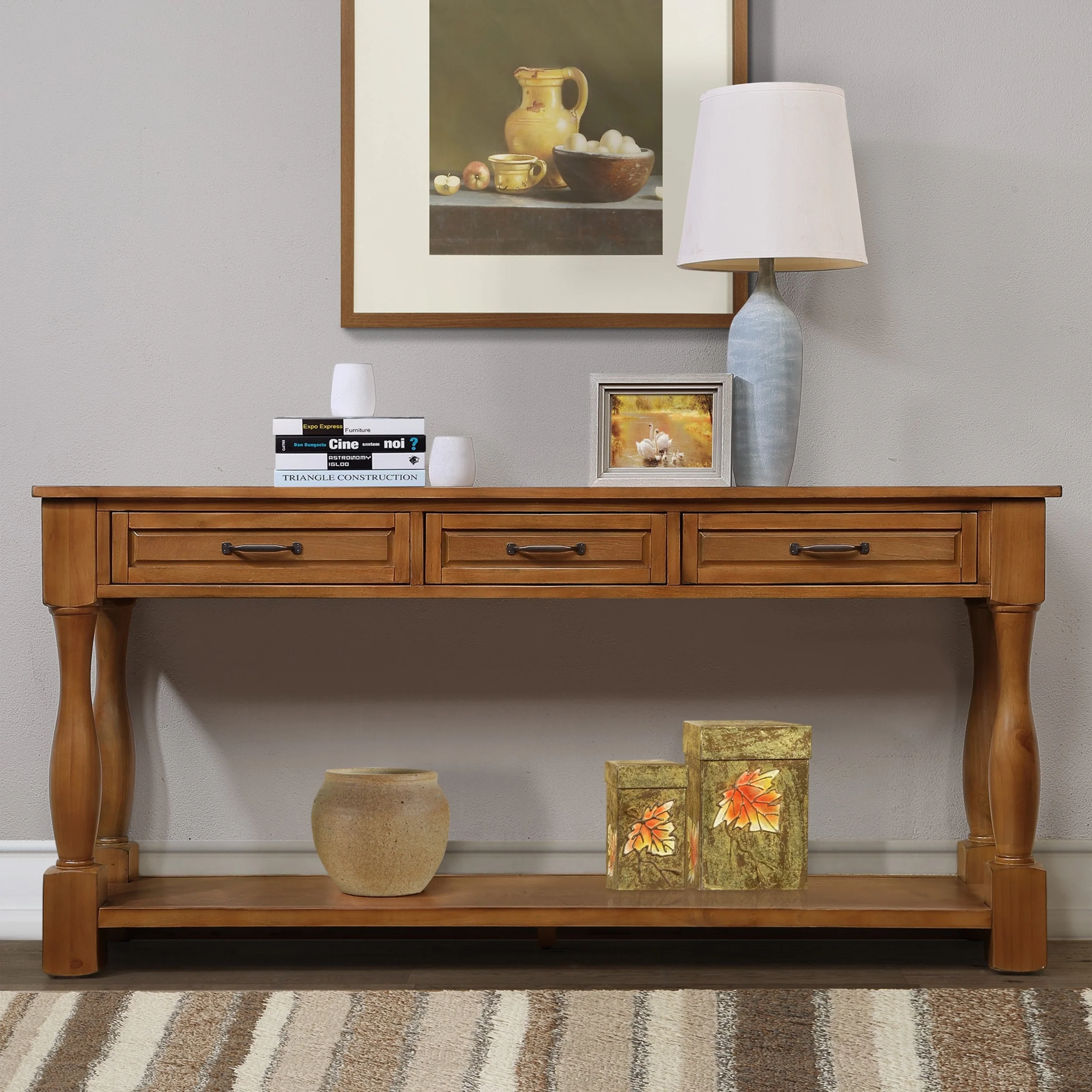 63-inch long wood console table