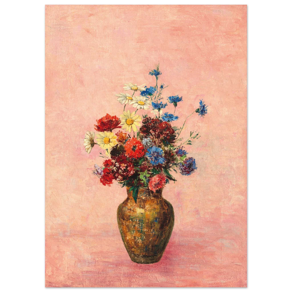 Artfulprints Poster Bloemen in vaas 4  - 50x70 cm - Roze