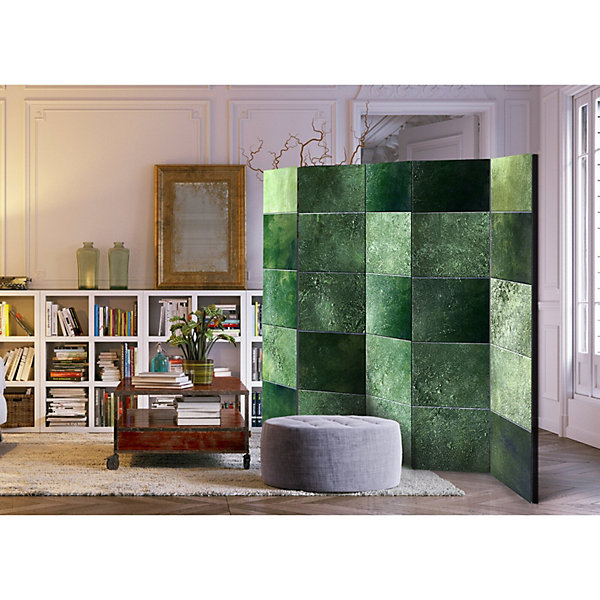 Paravent Puzzle Vert II Design Contemporain 5 Volets 225 x 172 cm Vert