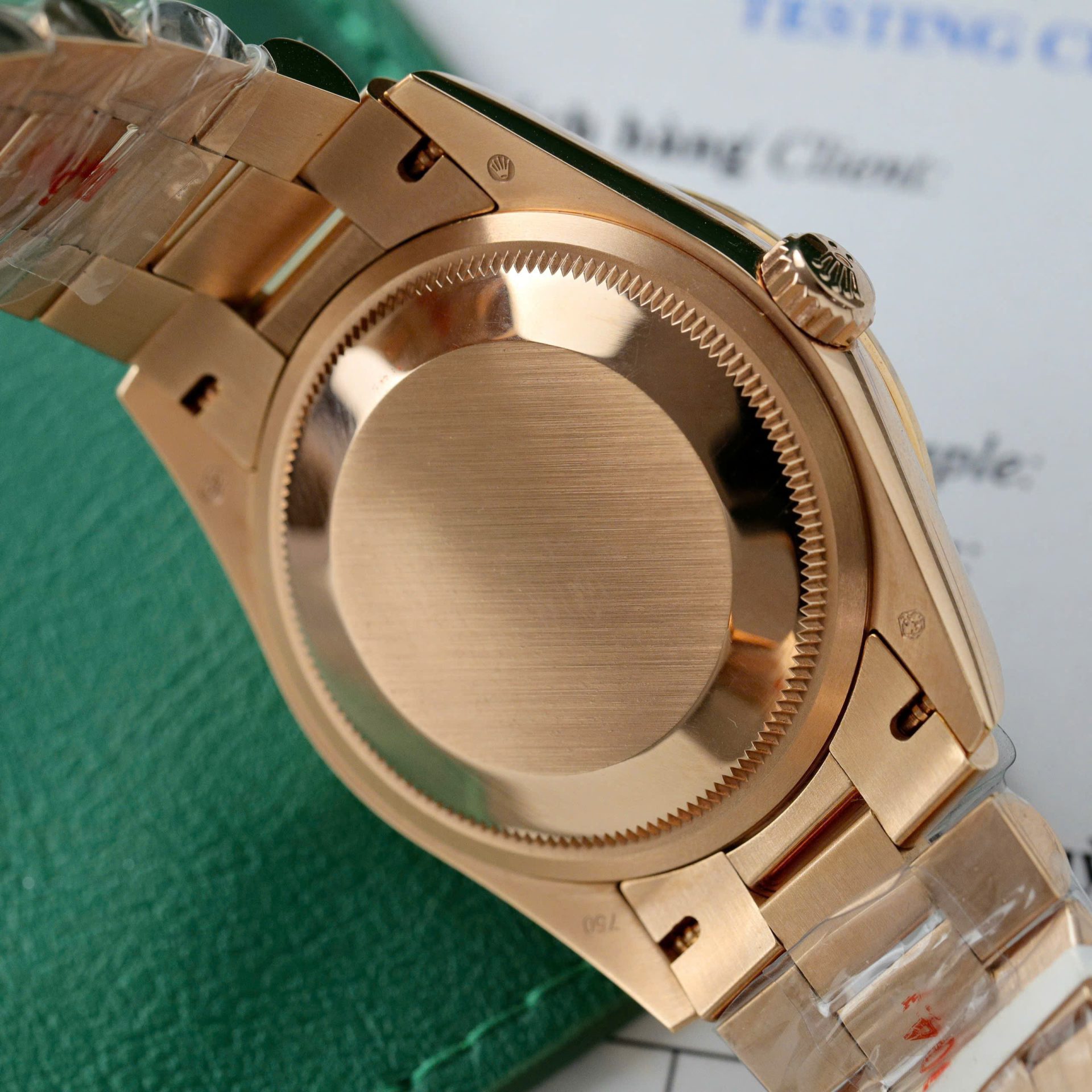 Rolex Day-Date RG Plated MOP Dial CZ Diamonds 36mm Super Clone
