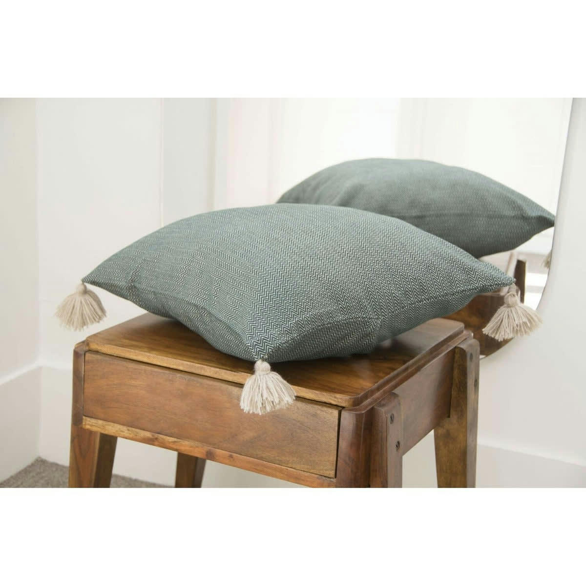 STOCKHOLM - Housse de coussin carré coton  50x50 vert kaki
