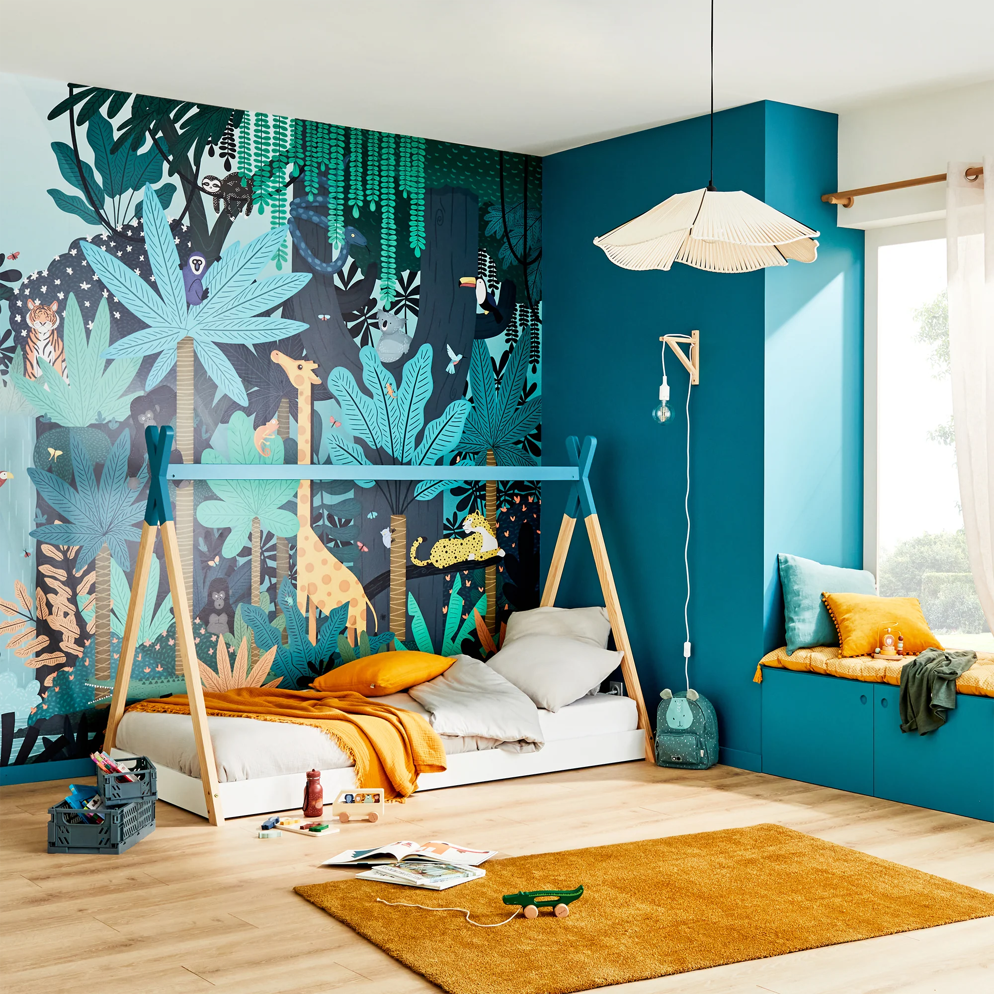 4MURS Papier peint panoramique XL FUN JUNGLE 300 x 270 cm