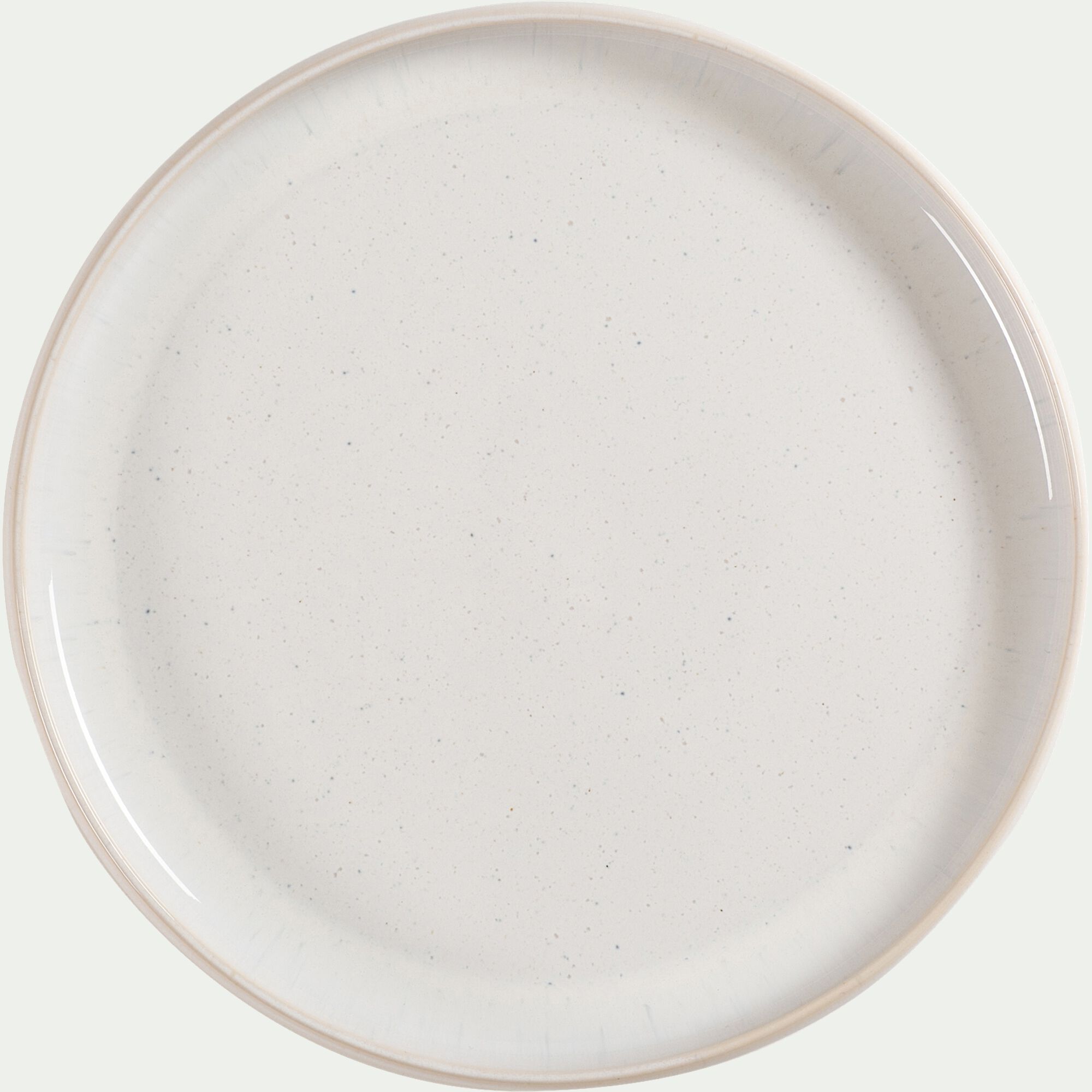 PITTA - Assiette plate en grès moucheté D26,5cm - blanc