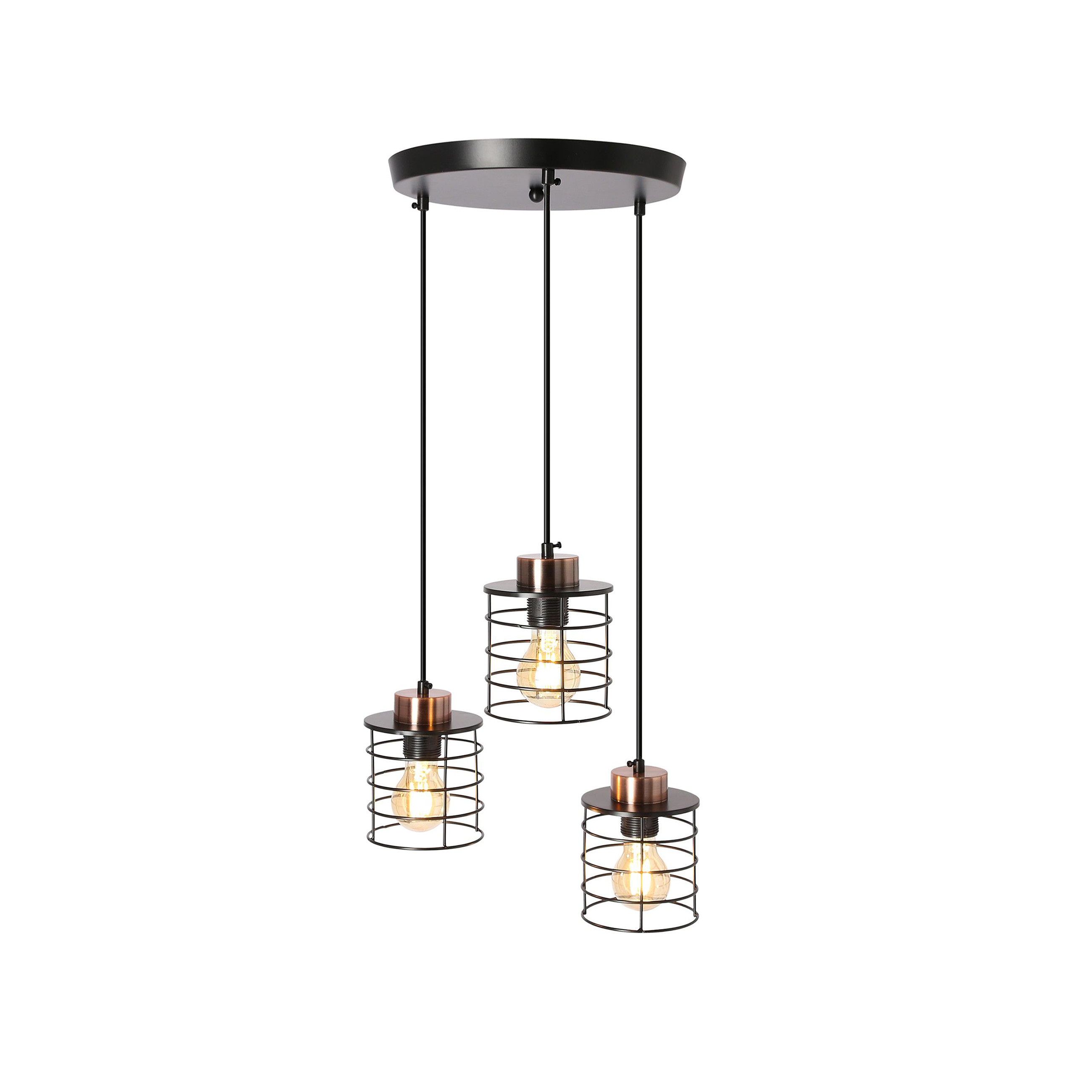 Lampa wisząca czarna GLOB 3xE27x40W wym: 100x37x37 cm Candellux