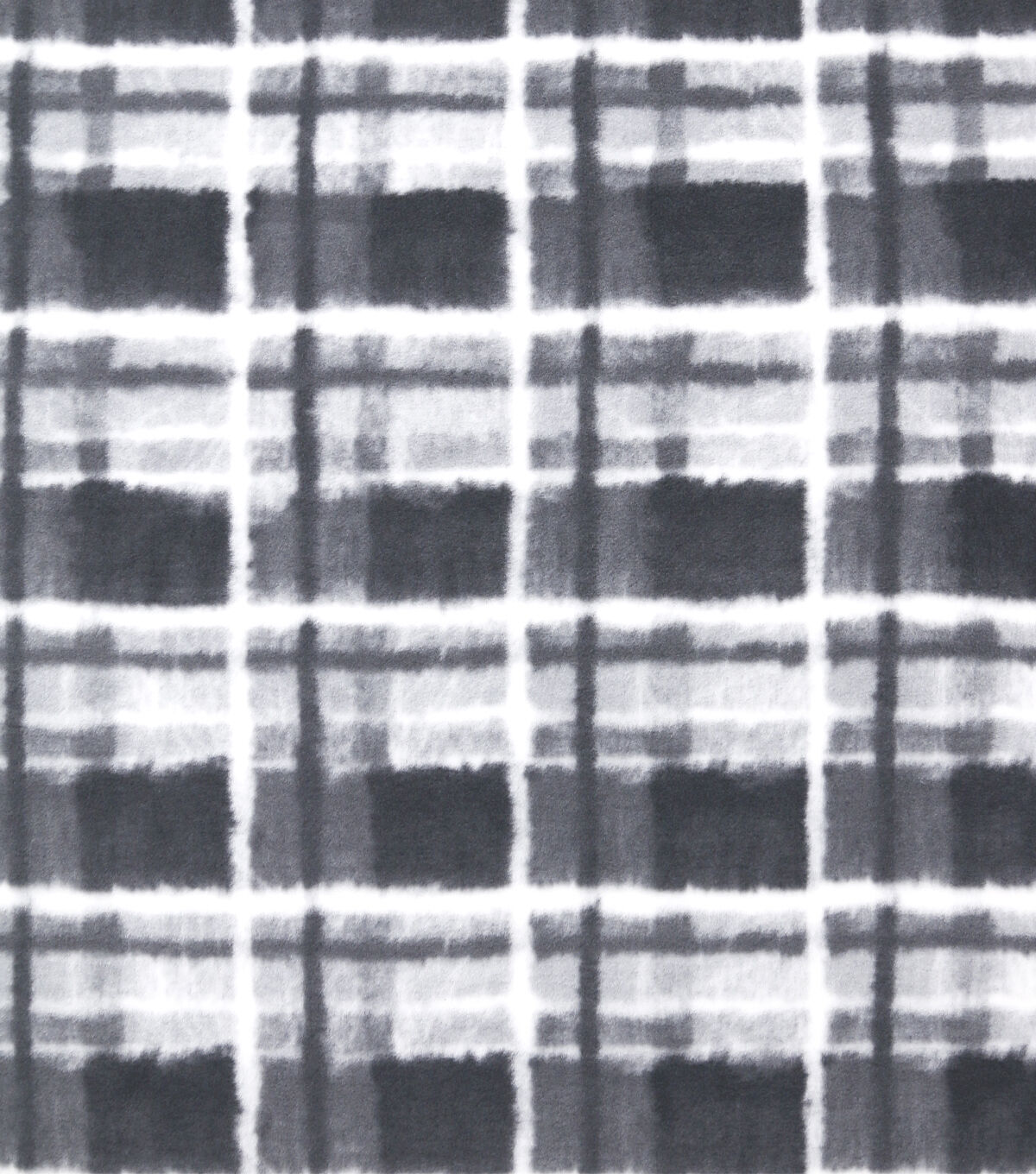 Black & White Spooky Plaid Anti Pill Fleece Fabric