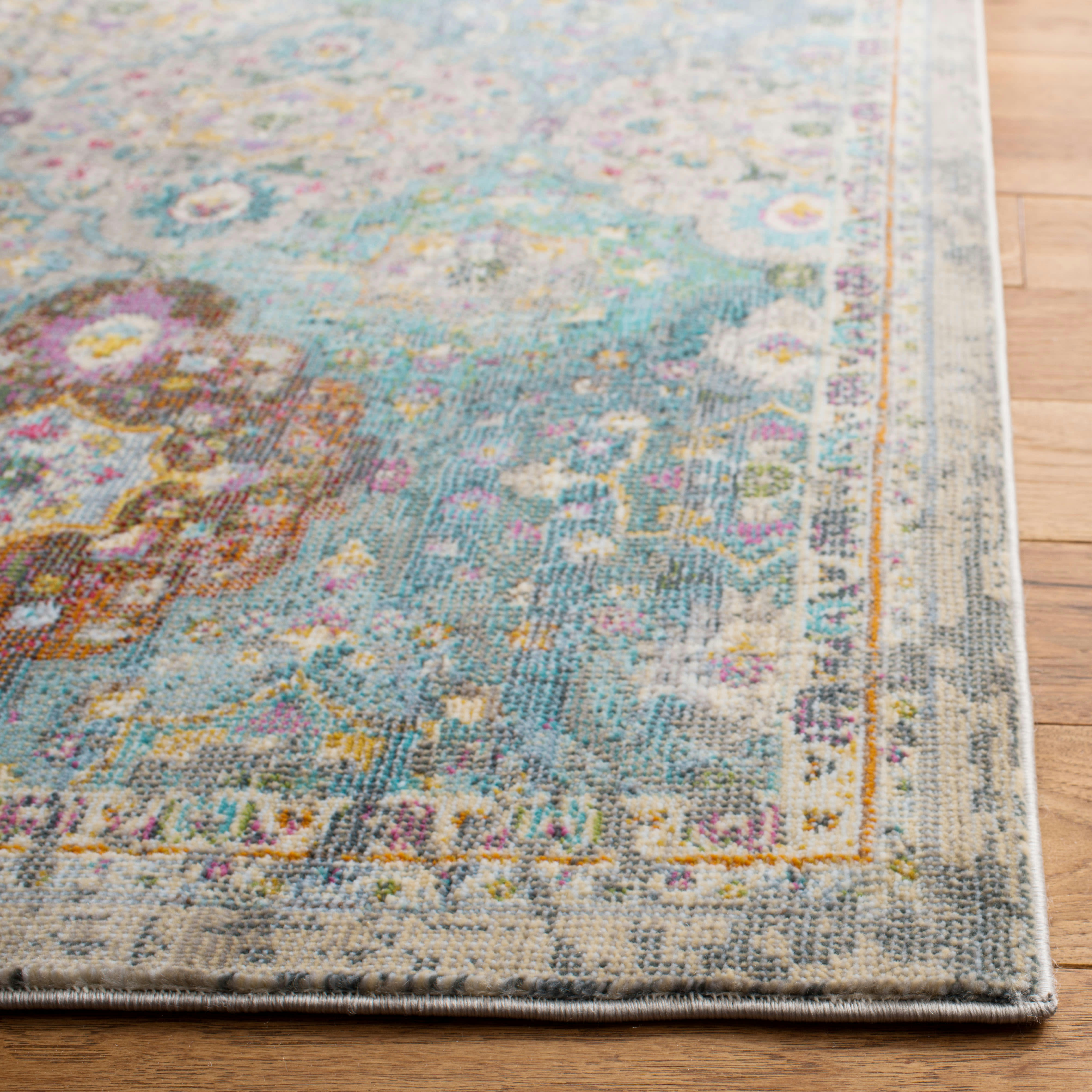 LUXOR - Tapis de salon interieur en ivoire & turquoise, 160 x 231 cm
