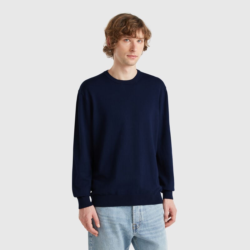 100% cotton crew neck sweater
