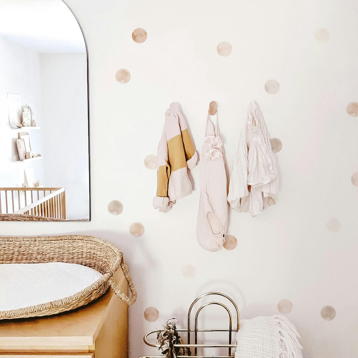 CIRCLES3 - Stickers mureaux en vinyle rondes aquarelle marron et beige