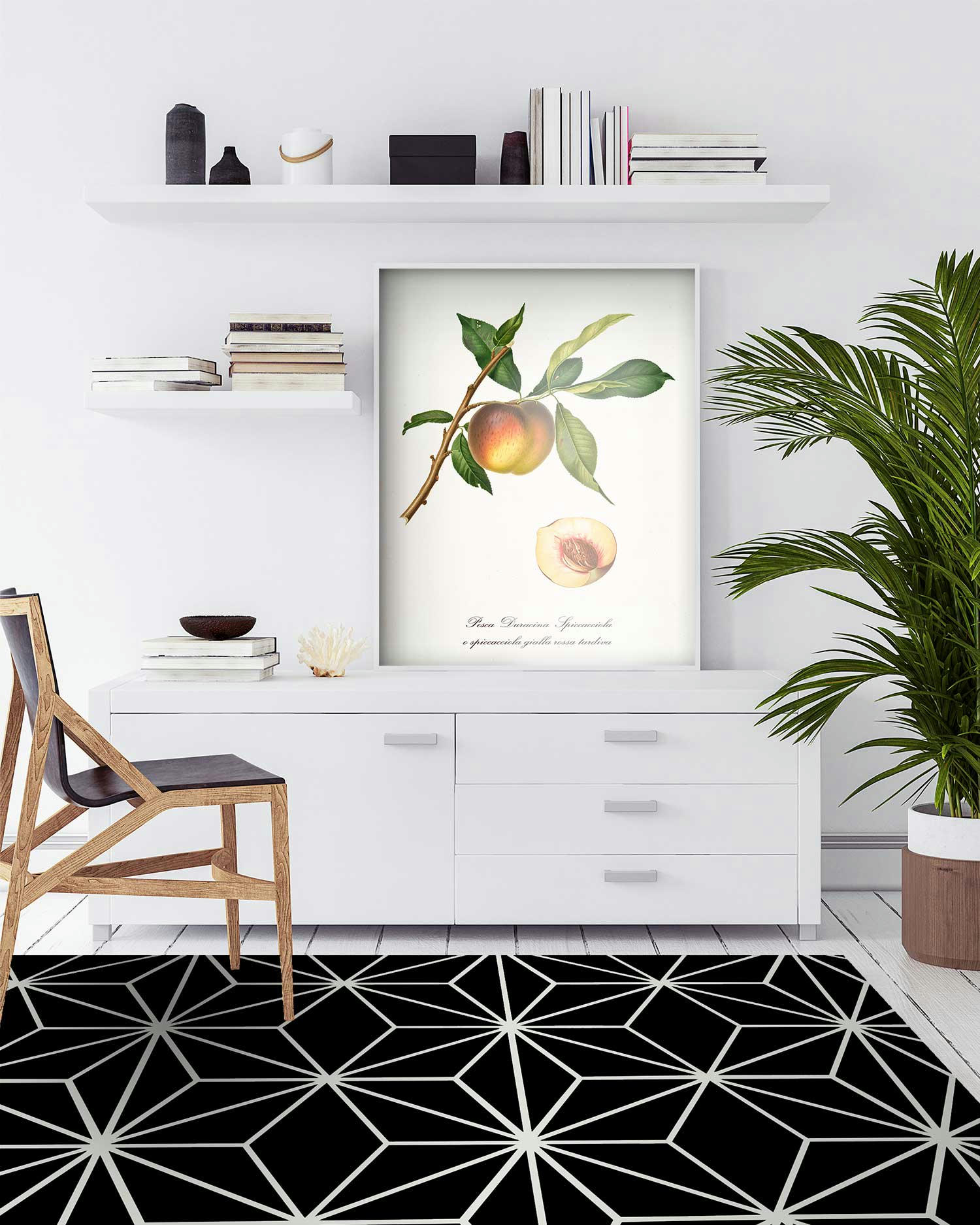 - Tapis vinyle lignes d'étoiles noirs 200x200cm