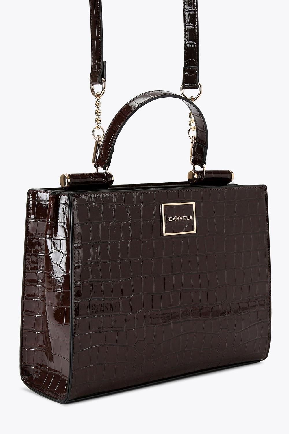 Carvela Jessica Midi Tote 2' Croc Print Bag