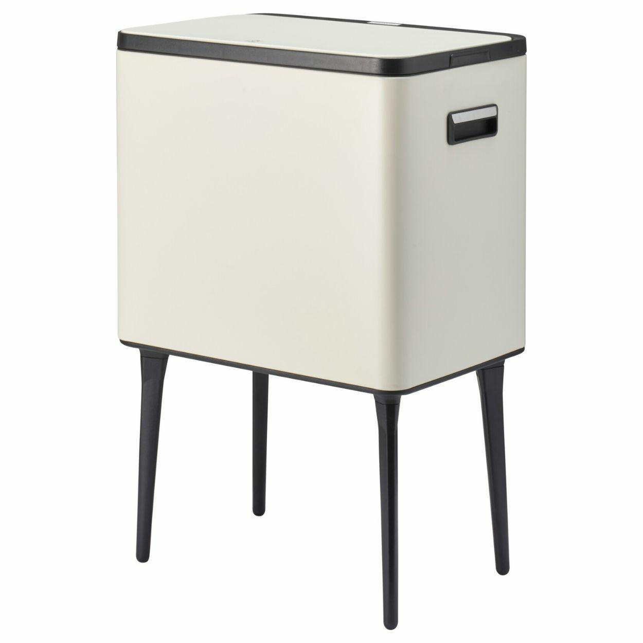 Kosz na śmieci kremowy touch bin w stylu retro 35L