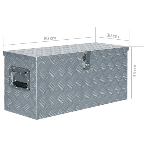NNEVL Aluminium Box 80x30x35 cm Silver