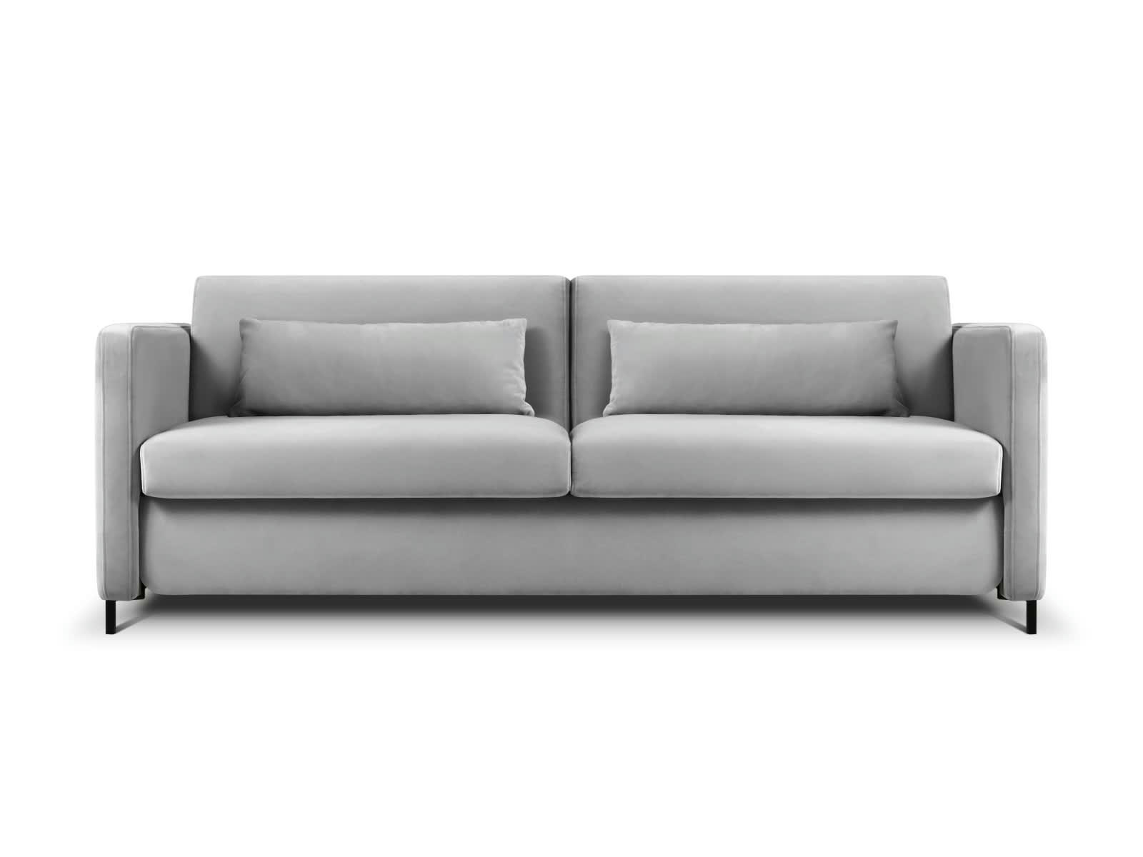 YANIS - Canapé Convertible 3 places en Velours Gris