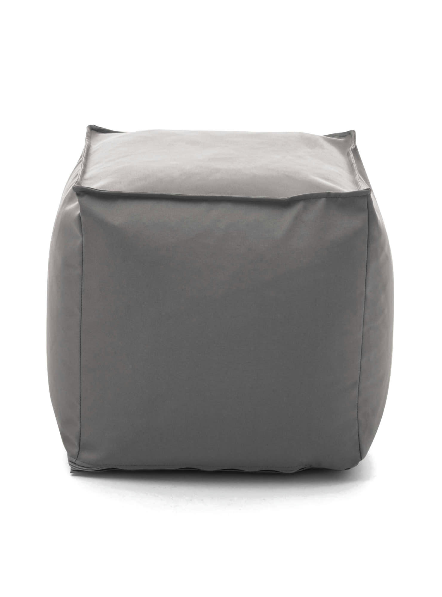 DABBEY - Pouf en tissu gris