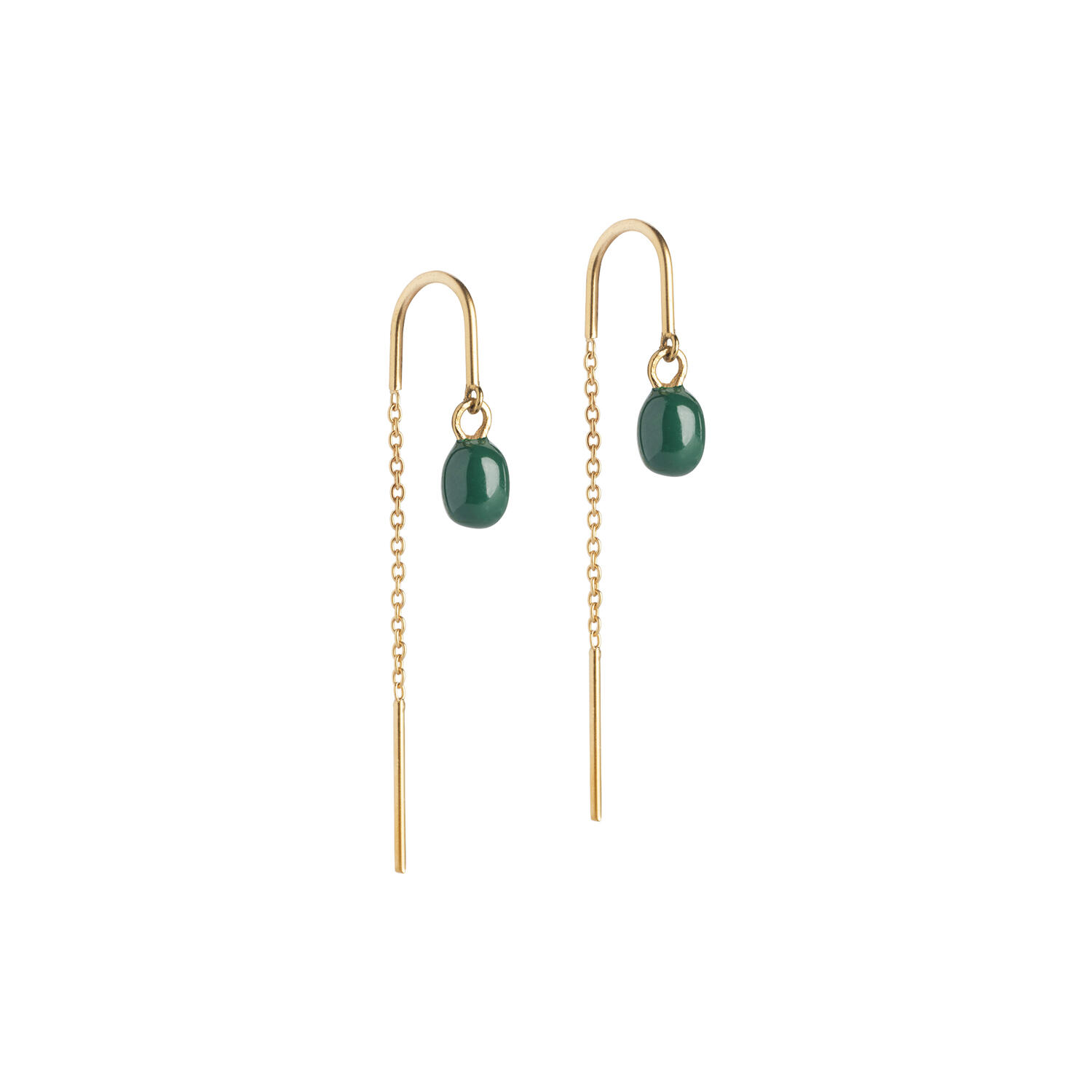 Eleanor øreringe, guld/petrol green