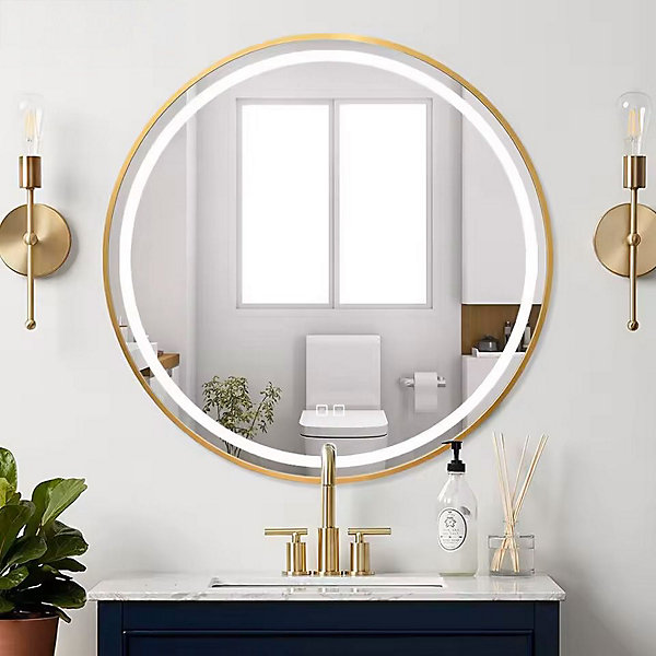 MIROIR REA LED MMJ 80CM GOLD 80X80X80CM