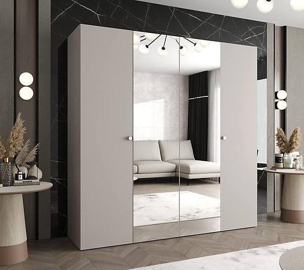 Armoire Parma 2 a portes battantes H. 202 x L.200 x P. 52, 4 portes
