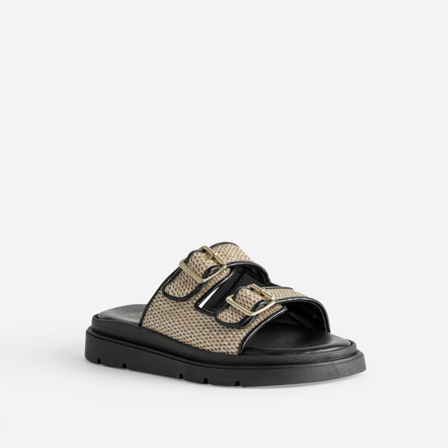 Mule TEXTO beige effet raphia