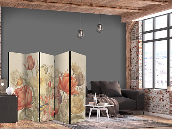 Paravent -Fleurs coloréesclair - Illustration
