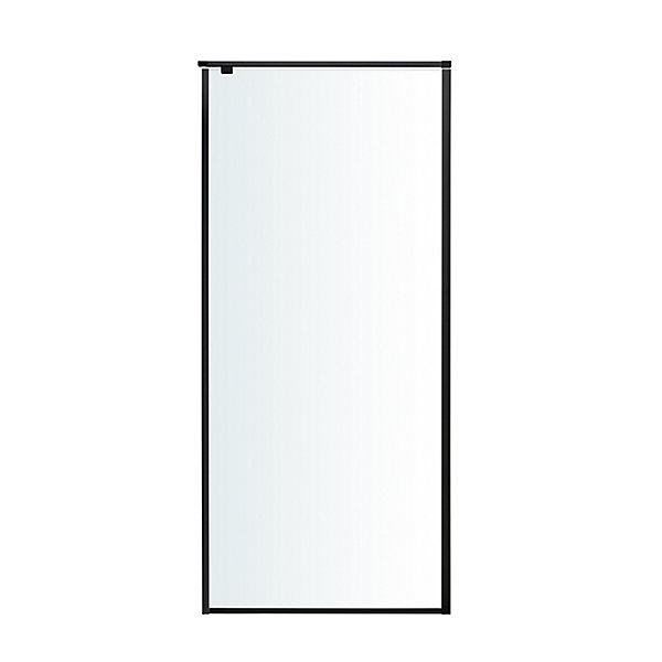 Paroi de douche fixe GoodHome Ezili transparente profilé noir 90 cm