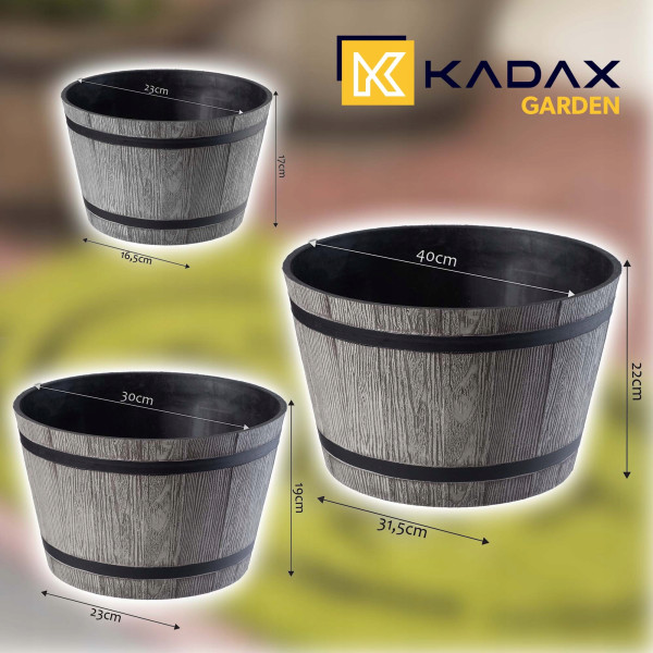 Kadax Donica Ogrodowa Osłonka 23 30 40cm Szara