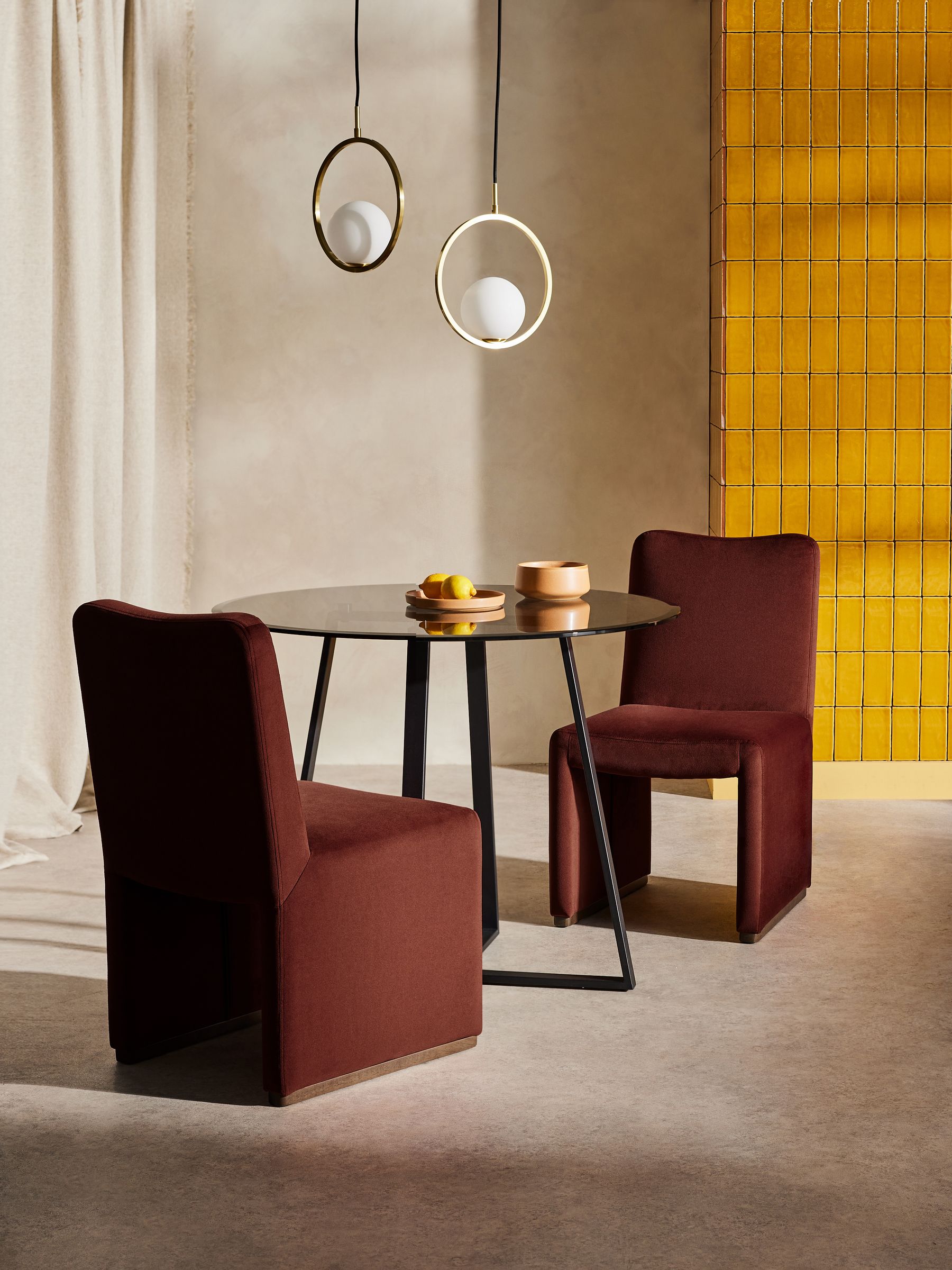 Tova Dining Chair in Rust Red Velvet